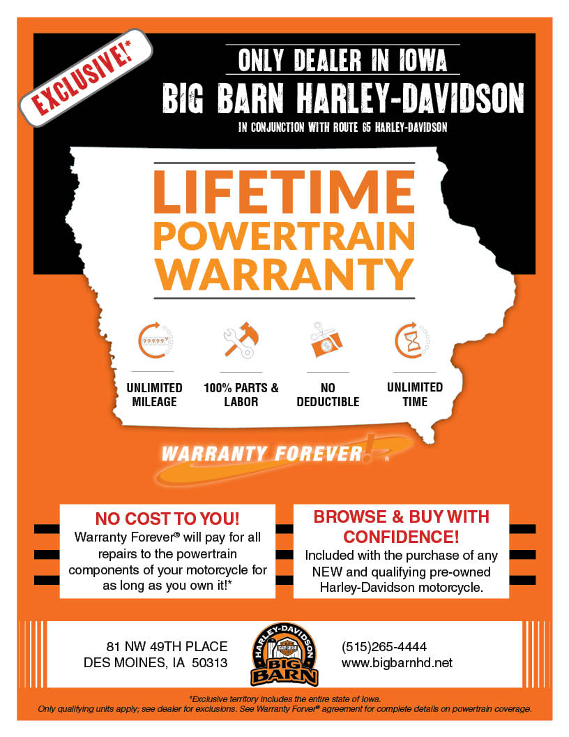 Warrantyforever Big Barn Harley Davidson Des Moines Iowa